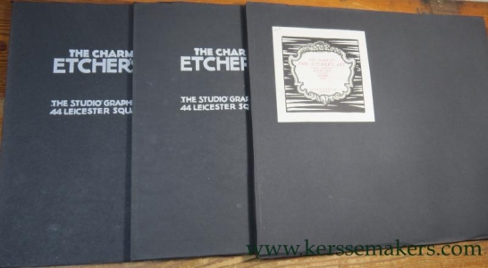The Charm of the Etcher's Art. Illustrated by twelve reproductions of recent plates by sir Frank Short, D.Y. Cameron, James McBey, E. S. Lumsden, W.P. Robins. & Frank Brangwyn, Muirhead Bone, William Walcot, Malcolm Osborne, Leonard Squirell, Martin Hardie, George Soper, Alfred Bentley, Frank W. Benson, Edmund Blampied, J.L. Forain, T. A Steinlen, W. Lee Hankey, F. Gethin, and others... (3 volumes). — SALAMAN, MALCOLM C. (ed.).