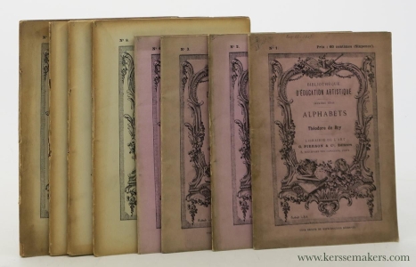 Bibliothèque d'Éducation Artistique. Première Série, No 1-9. La Bibliothèque... sera formée par une série d'albums où sont reproduits en fac-similé des motifs de décoration dus aux Petits Maîtres, tel que , pour No 1: Th. de Bry (1528-1598), No 2: François - Emile Ehrmann (1833-1910), No 3: Jean- Daniel Preisler (1666-1737), , No. 4, 6 et 7: J. Habert-Dys (1850-1924). No. 5: Giuseppe-Maria Mitelli (1634-1718), No. 8: Alphabet Italien du XVe siècle, No. 9: Alphabet Ferrarais du XVIe siècle. — De Bry, Ehrmann, Preisler, Habert-Dys, Mitelli