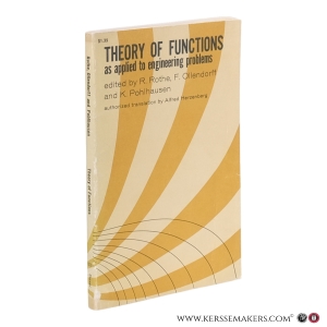 Theory of Functions as applied to engineering problems. — Rothe, R. / Ollendorff, F. / Pohlhausen, K. (eds.).