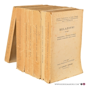 Relazioni. X Congresso Internazionale di Scienze Storiche, Roma 4 - 11 settembre 1965 [7 volumes] Relazioni: I. Metodologia - Problemi generali - Scienze ausiliarie della storia. II. Storia dell'antichità. III. Storia del medioevo. IV. Storia moderna. V. Storia contemporanea. VI, Redazioni generali e supplementi. & VII. Riassunti Delle. Comunicazioni. — Comitato Internazionale di Scienze Storiche (ed.)