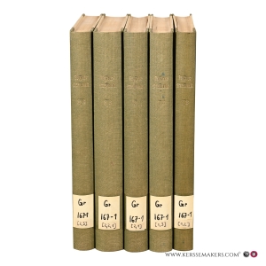 Grammatik der Griechischen Papyri aus der Ptolemäerzeit, mit Einschluss der gleichzeitigen Ostraka und der in Ägypten verfassten Inschriften (Konvolut aus 5 Bänden). Bd. I: Laut- und Wortlehre; II. Teil: Flexionslehre; III. Teil: Stammbildung; Bd. II: Satzlehre: Analytischer Teil (in 2 Teilen) / Synthetischer Teil. — Mayser, Edwin.